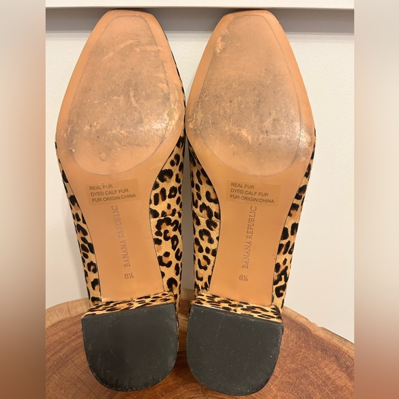 Banana Republic Leopard Print Calf Hair Block Heel Loafer - Picture 5 of 7